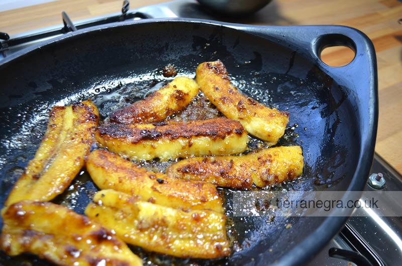 Fried banana with muscovado sugar