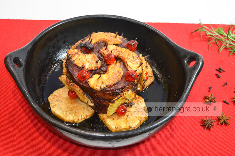 Latin American Christmas ham with pineapple, moscovado sugar and spices