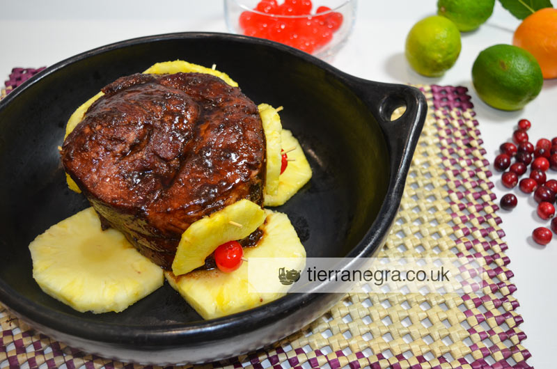 Latin American Christmas ham with pineapple, moscovado sugar and spices